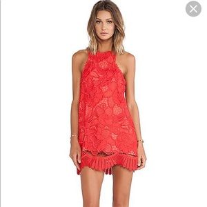 Size small red crochet style dress